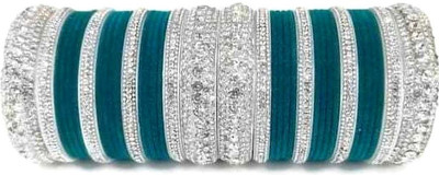 RENOY Metal, Plastic Zircon Silver Bangle Set(Pack of 36)