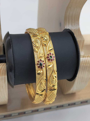 ALISHA EXPO Brass Gold-plated Bangle Set(Pack of 2)