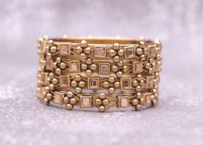 Shivarth Metal Beads Bangle Set(Pack of 4)