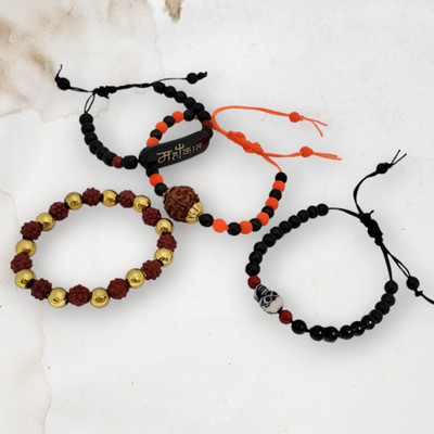 URBANELA Rudraksha Bracelet Set(Pack of 4)
