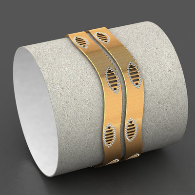 CYGNI Brass Gold-plated Bangle(Pack of 2)