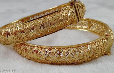 HouseOfCommon Brass Bangle Set(Pack of 2)