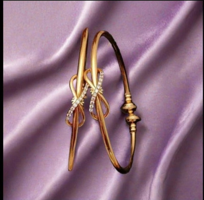 Matram Brass, Alloy Cubic Zirconia Gold-plated Bangle Set(Pack of 2)