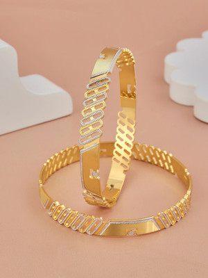 CYGNI Brass Gold-plated Bangle(Pack of 2)