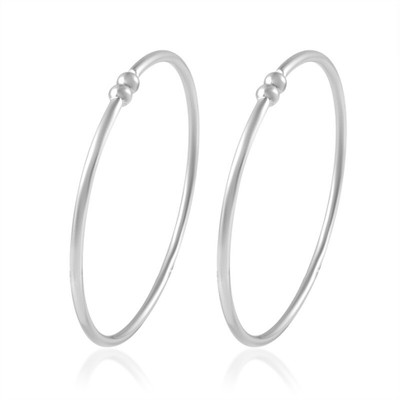 memoir Brass Silver Bangle(Pack of 2)