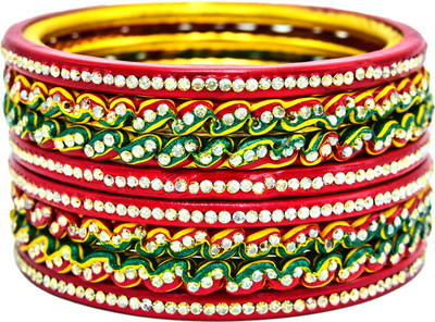 Parag Enterprises Lac Cubic Zirconia Bangle Set(Pack of 8)