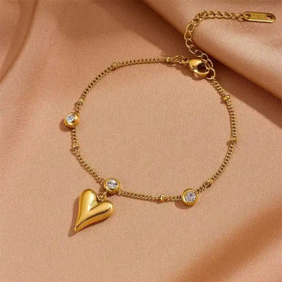 Hollywood Studio Stainless Steel Cubic Zirconia Gold-plated Bracelet