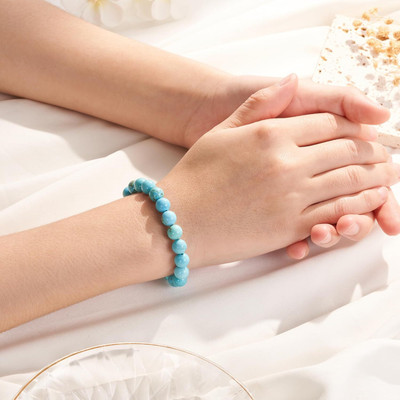 VIBESLE Crystal, Turquoise Beads Charm Bracelet