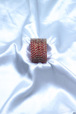 shankriti Glass Pearl Bangle Set(Pack of 2)