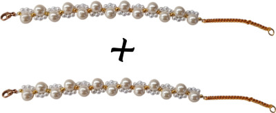 Gkchoice Alloy Pearl Gold-plated Bracelet(Pack of 2)
