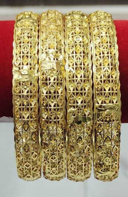 SREEKISORI EXPORT Brass, Copper, Alloy Gold-plated Bangle Set(Pack of 4)