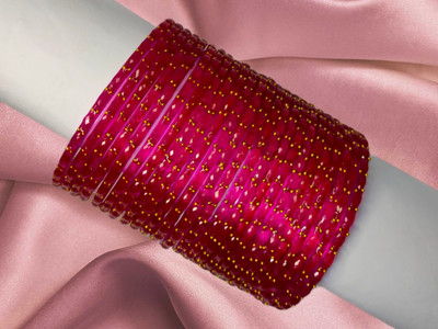 Glasswork Glass Zircon Bangle Set(Pack of 24)