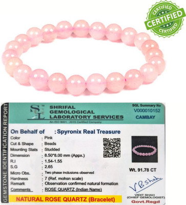 DIVINE SOUVENIRS Stone, Rose Quartz Crystal Bracelet