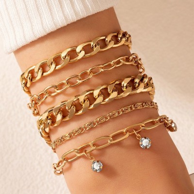 Jewels Galaxy Alloy Gold-plated Bracelet Set(Pack of 4)