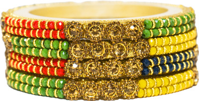 Thegiftsquare Lac Diamond Bangle Set(Pack of 4)