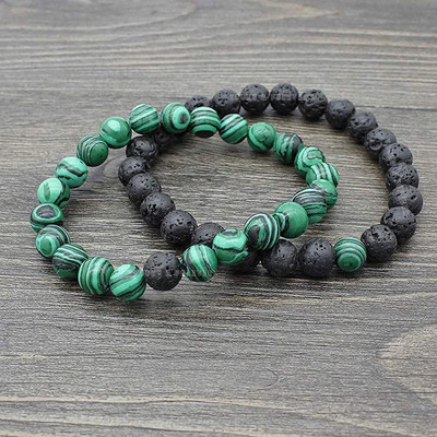 DIVINE SOUVENIRS Stone Crystal, Malachite Bracelet(Pack of 2)