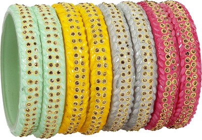 ZULKA Plastic Zircon Bangle Set(Pack of 8)