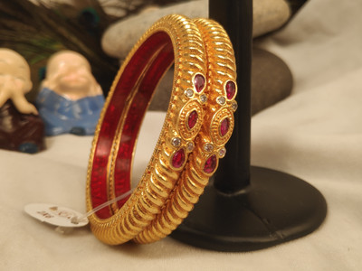 Prasansha Enterprises Brass Gold-plated Bangle(Pack of 2)