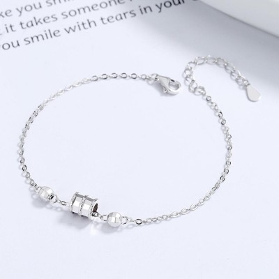 MYKI Stainless Steel Cubic Zirconia Silver Coated Bracelet