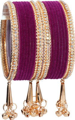 ZULKA Metal Zircon Bangle Set(Pack of 16)