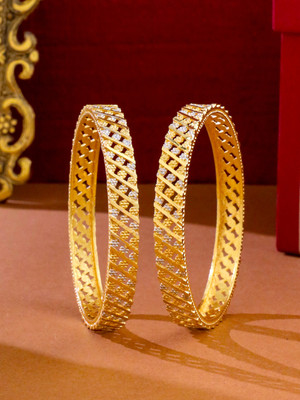 NVR Alloy Gold-plated Bangle Set(Pack of 2)