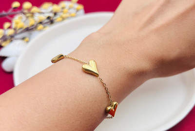 suraj Stainless Steel Gold-plated Charm Bracelet