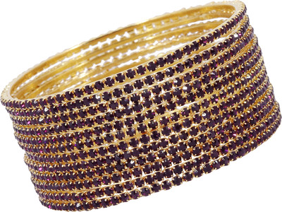 Zulka Get Your Traditions Metal Zircon Gold-plated Bangle(Pack of 12)