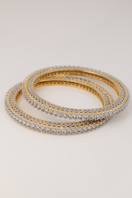 RANI JEWELS Alloy Crystal Bangle Set(Pack of 2)