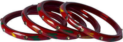 Bhooprama Glass Crystal Bangle Set(Pack of 4)