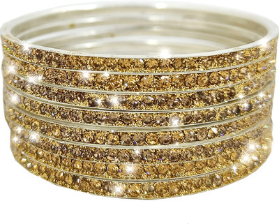 PRETTY GEMS Metal Zircon Bangle Set(Pack of 8)