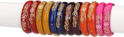 Somil Glass Bangle Set(Pack of 12)