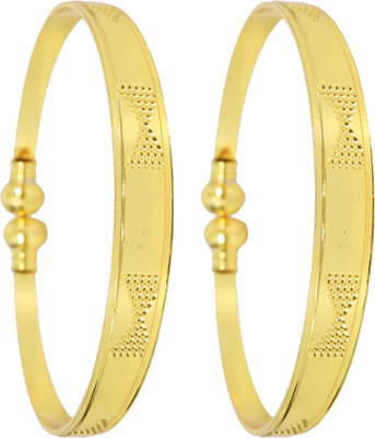 ZULKA Metal Gold-plated Bangle Set(Pack of 2)