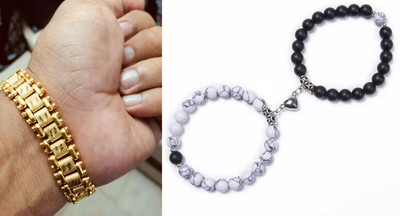 P R Production Brass Charm Bracelet(Pack of 2)