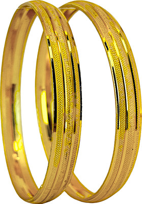 Swarnaari Brass Gold-plated Bangle Set(Pack of 2)