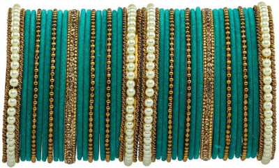 Rijoli Metal Pearl Bangle Set(Pack of 10)