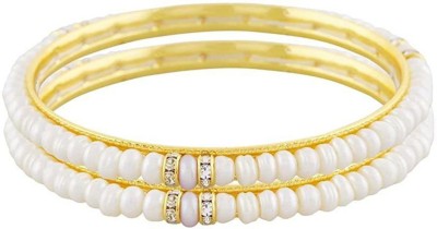 kashvi pearls and jewellers Mother of Pearl Pearl Gold-plated Bangle Set(Pack of 4)