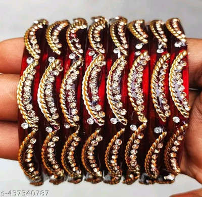 ssbs Glass Beads Bangle(Pack of 8)