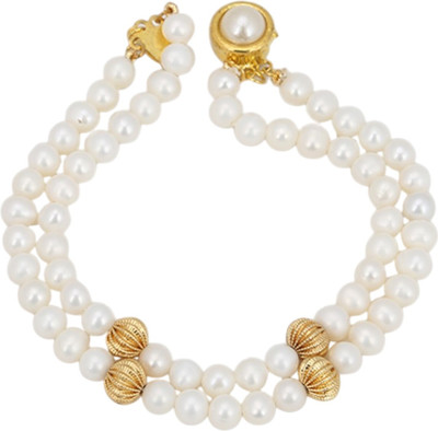 DD Pearls Mother of Pearl Beads Brass, Gold-plated Bracelet
