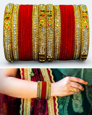 Atrika Metal Zircon Bangle Set(Pack of 20)