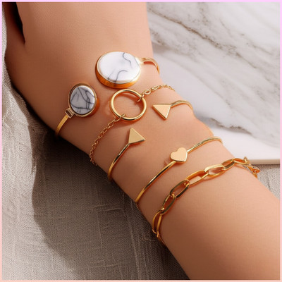 JDENTERPRISES Alloy Gold-plated Bracelet Set(Pack of 5)