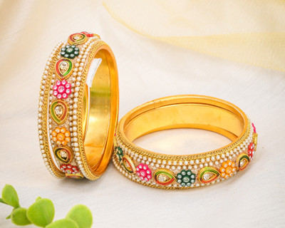 ShiyaShree Brass Gold-plated Bangle Set(Pack of 6)