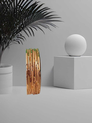 Giri Market Copper Bangle Set(Pack of 8)