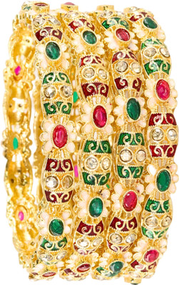 NMII Metal Diamond, Zircon Bangle Set(Pack of 4)