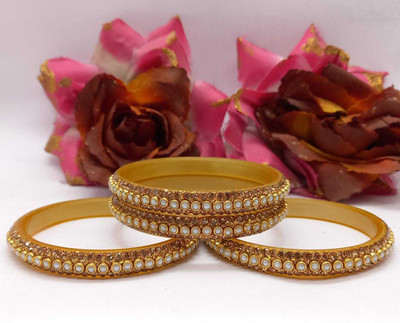Rajwadi Plastic Crystal Bangle Set(Pack of 4)