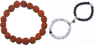 Malas Collection Wood, Alloy, Stainless Steel Bracelet Set(Pack of 2)