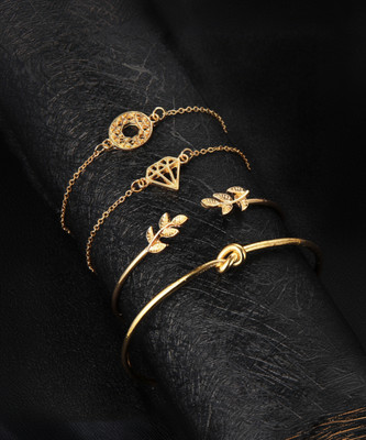 YELLOW CHIMES Alloy Gold-plated Bracelet Set(Pack of 4)