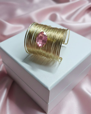 MANSIYAORANGE Brass Crystal Gold-plated Cuff