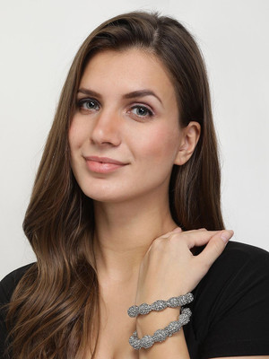 ANOUK Brass Silver Bangle Set(Pack of 2)