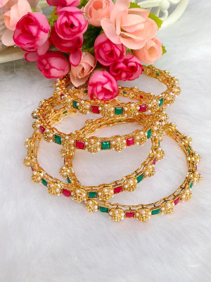 DENICRAAS Alloy Gold-plated Bangle Set(Pack of 4)