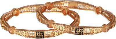 Priyaasi Brass Gold-plated Bangle Set(Pack of 2)